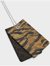 Duo Card Wallet Necklace Camouflage Print Triomphe Canvas - CELINE - BALAAN 1