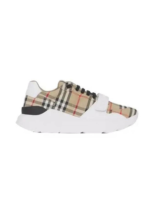 Vintage Check And Leather Sneakers White Archive Beige - BURBERRY - BALAAN 2