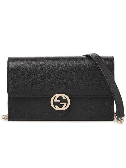 GG Interlocking Chain Strap Cross Bag Black - GUCCI - BALAAN 2