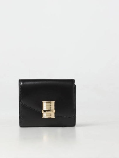 Fiamma Compact Leather Half Wallet Black - SALVATORE FERRAGAMO - BALAAN 2