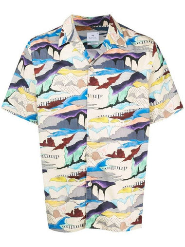 Print Casual Short Sleeve Shirt White - PAUL SMITH - BALAAN 1