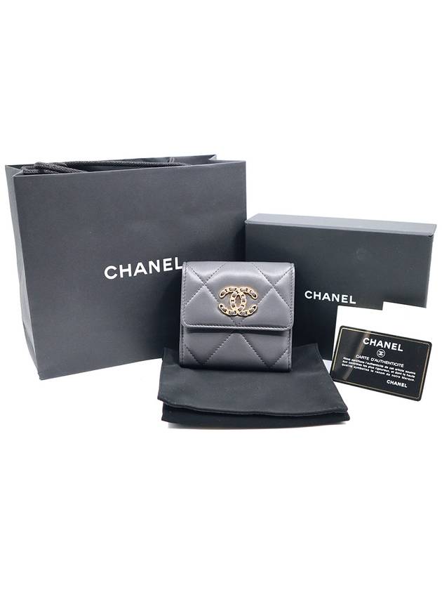 Women s Chanel AP1064 Gray CC Logo Lambskin Small Flap Bicycle Wallet 31st Unit gt Half Gangbuk used luxury goods - CHANEL - BALAAN 3