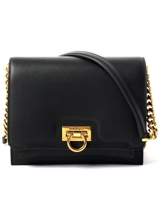 Trifolio Chain Shoulder Bag Black - SALVATORE FERRAGAMO - BALAAN 2