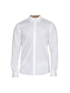 Monogram Motif Stretch Cotton Slim Fit Poplin Long Sleeve Shirt White - BURBERRY - BALAAN 1