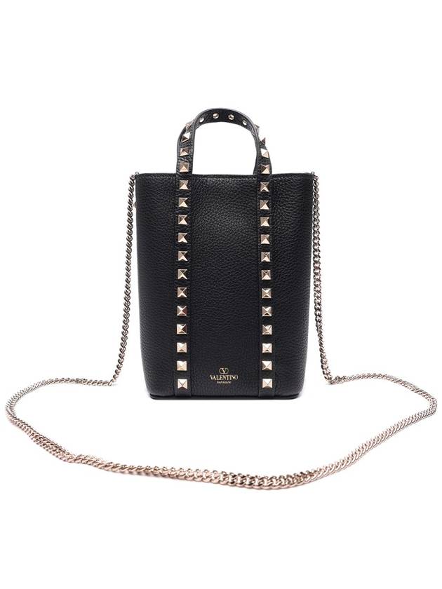 Rockstud Tote Bag Black - VALENTINO - BALAAN 5