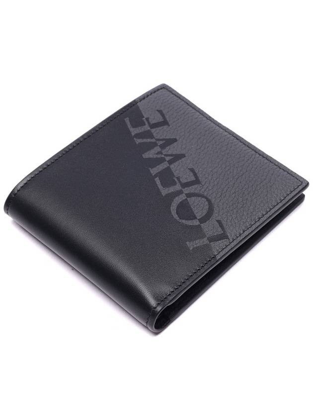 Signature Calfskin Bi-Fold Wallet Anthracite Black - LOEWE - BALAAN.