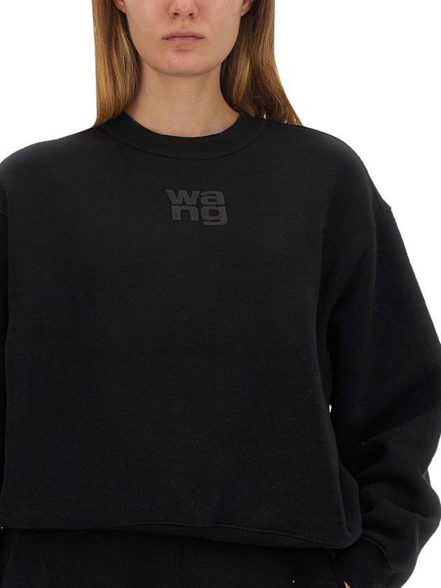 Logo Print Sweatshirt Black - ALEXANDER WANG - BALAAN 5