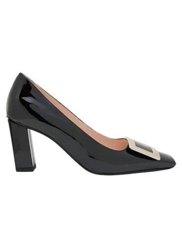 Metal Buckle Patent Leather Pumps Black - ROGER VIVIER - BALAAN 1