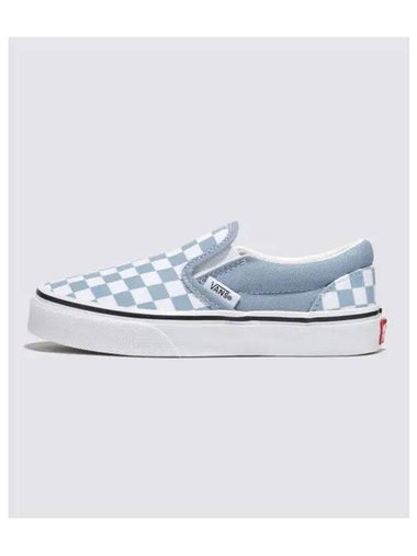 KIDS Classic Slip On Color THEORY Checkerboard Dusty Blue VN0005WWDSB1 - VANS - BALAAN 1