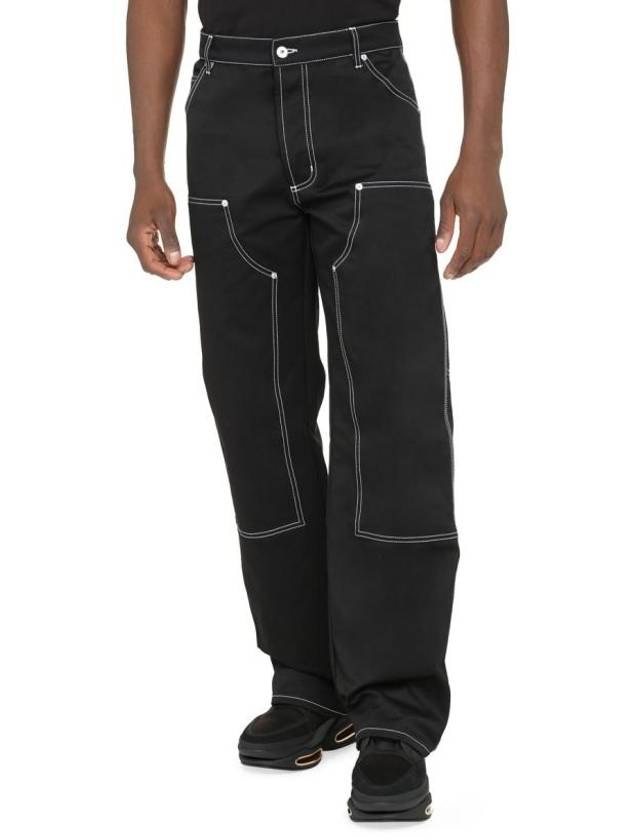 Contrast Stitch Wide Pants Black - HERON PRESTON - BALAAN 4