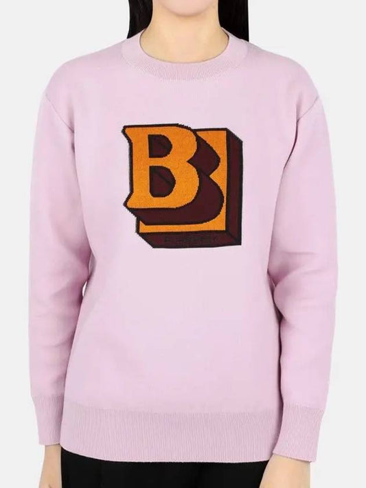 Big Logo Knit Top Pink - BURBERRY - BALAAN.