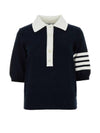 Cotton 4-Bar Hector Polo T- Shirt Navy - THOM BROWNE - BALAAN 1