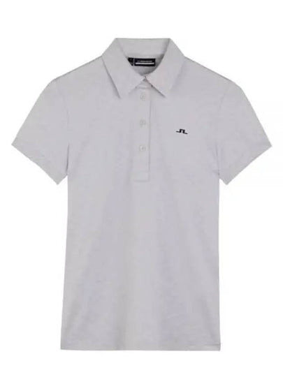 Alaya Jacquard Short Sleeve Polo Shirt Light Grey - J.LINDEBERG - BALAAN 2