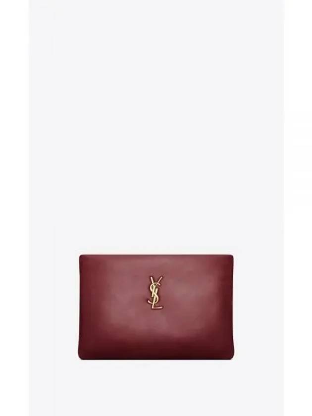 Calypso Zipper Small Clutch Bag Red - SAINT LAURENT - BALAAN 2