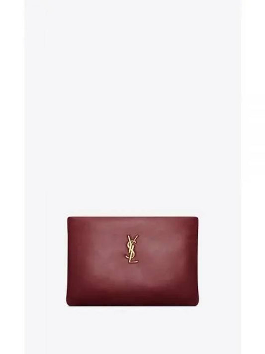 Calypso Zipper Small Clutch Bag Red - SAINT LAURENT - BALAAN 2