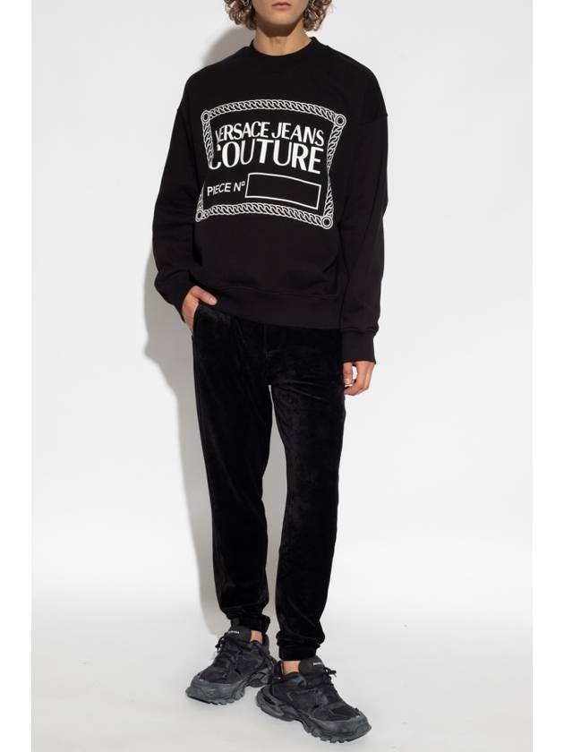 Square Logo Print Sweatshirt Black - VERSACE - BALAAN 4