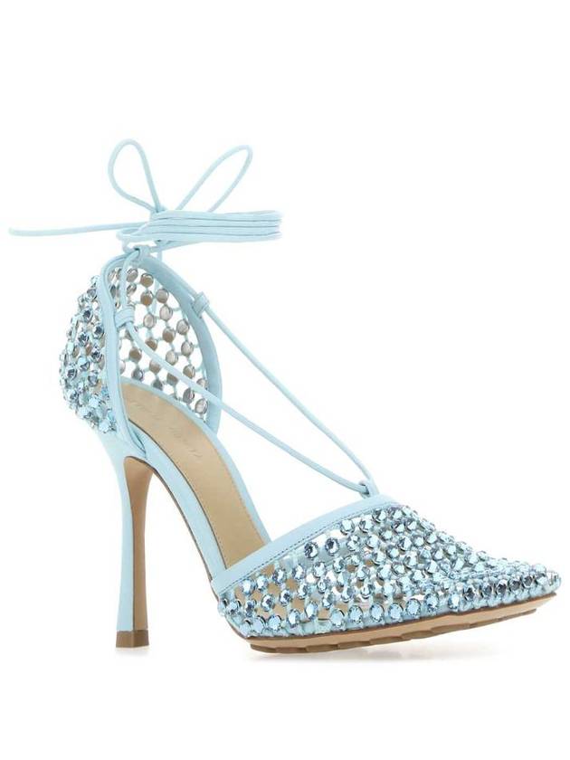 LIGHT BLUE Pastel light blue mesh Stretch sandals 667206V0GU1 4545 - BOTTEGA VENETA - BALAAN 3