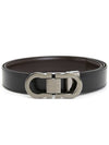 Gancini Reversible Leather Belt Black Dark Brown - SALVATORE FERRAGAMO - BALAAN 3