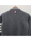 Milano Stitch 4 Bar Classic V Neck Fine Merino Wool Cardigan Medium Grey - THOM BROWNE - BALAAN 8