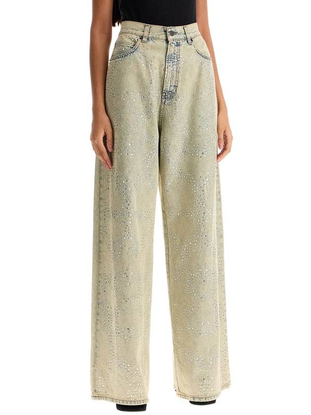 wide leg jeans with rhinestones - GIUSEPPE DI MORABITO - BALAAN 2