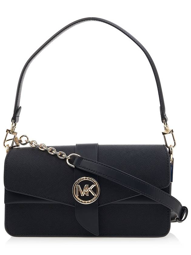 Greenwich Saffiano Medium Shoulder Bag Black - MICHAEL KORS - BALAAN 2