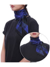 Check Silk Scarf Black Navy - BURBERRY - BALAAN 3