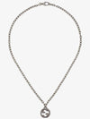 Women's Interlocking G Pendant Necklace YBB455307001 Silver - GUCCI - BALAAN 2