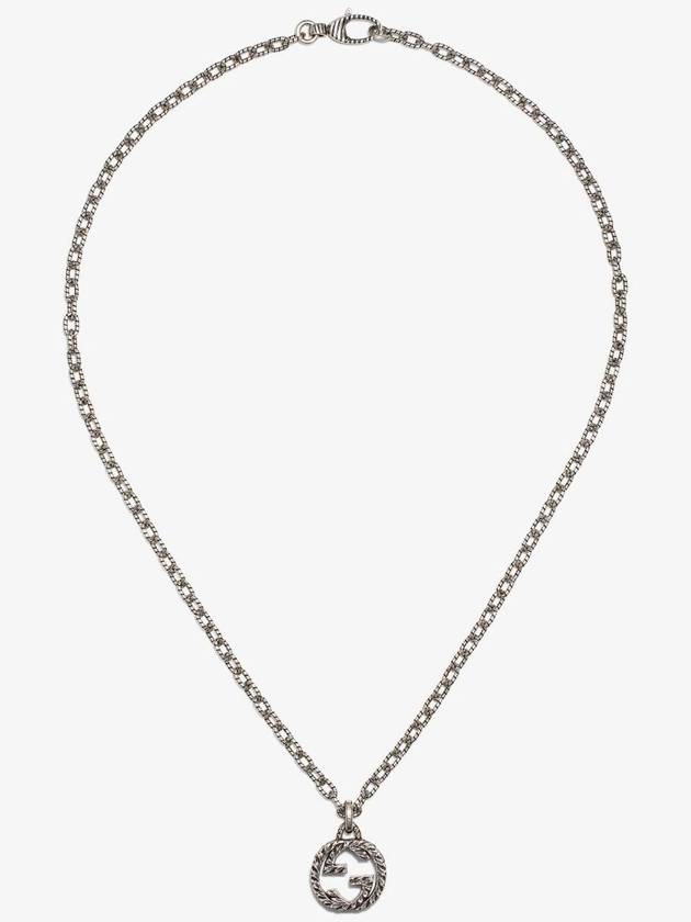 Women's Interlocking G Pendant Necklace YBB455307001 Silver - GUCCI - BALAAN 2