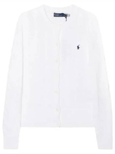 Pony logo embroidered cable cardigan - POLO RALPH LAUREN - BALAAN 1