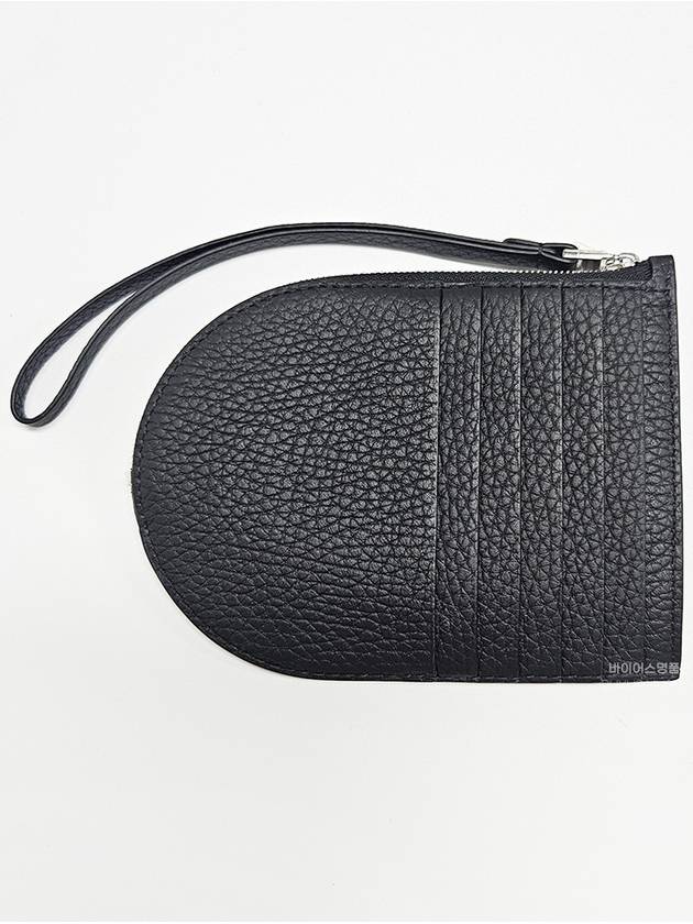 Pin D Soft Grain Leather Card Wallet Black - DELVAUX - BALAAN 3