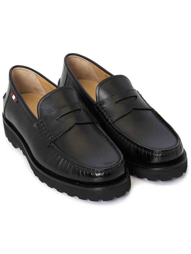 Noah Leather Loafers Black - BALLY - BALAAN 4