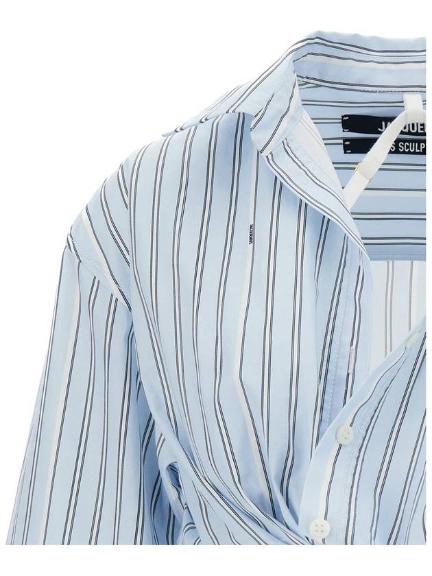 Shirt 233SH04211403FE PRINT BLUE STRIPE BLUE - JACQUEMUS - BALAAN 4