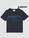 Kids Logo Print Short Sleeve T-Shirt Navy - BURBERRY - BALAAN 3