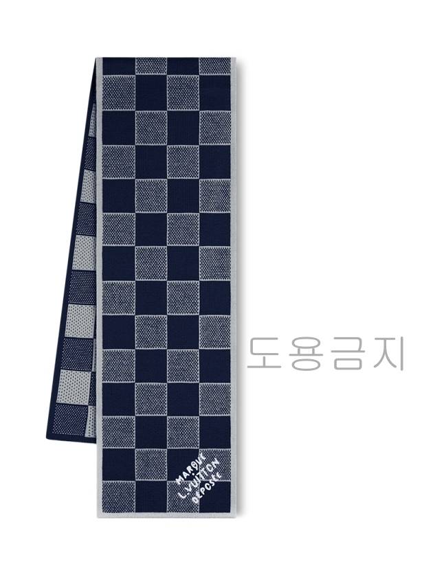 Damier Heritage Scarf Navy - LOUIS VUITTON - BALAAN 4