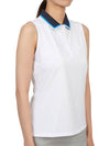 Women's Gradient Collar Silky Tech Nylon Sleeveless Polo Shirt Snow - G/FORE - BALAAN 4