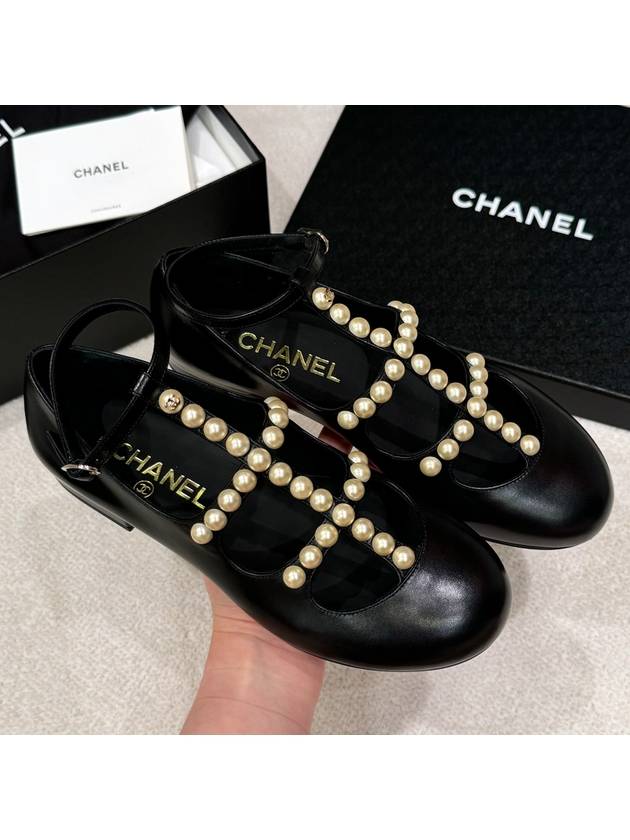 CC pearl logo tweed slippers black - CHANEL - BALAAN 3