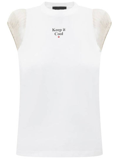 Women's Slogan Print Sleeveless White - DSQUARED2 - BALAAN 2