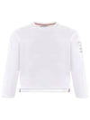 4-Bar Striped Cotton Long Sleeve T-Shirt White - THOM BROWNE - BALAAN 2