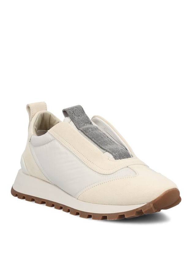 Suede Techno Runner Low Top Sneakers White - BRUNELLO CUCINELLI - BALAAN 3