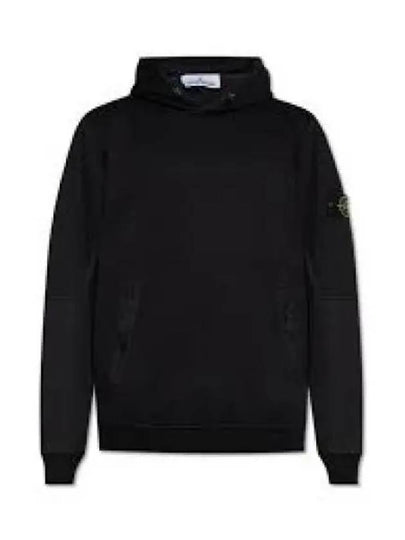 Regular Fit Mercerized Cotton Fleece Cotton Hoodie Navy - STONE ISLAND - BALAAN 2