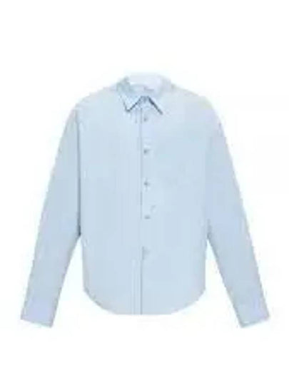 Boxy Fit Poplin Long Sleeve Shirt Blue - AMI - BALAAN 2