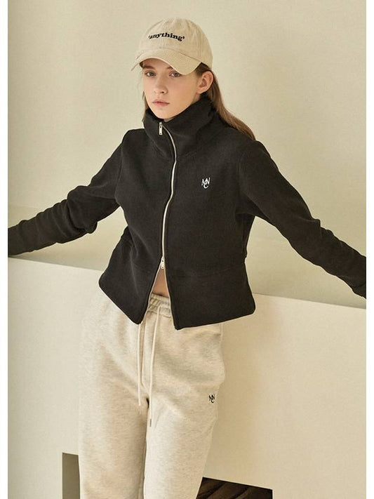 Women's Loving Fleece Two-Way Line Zip-Up Jacket Black - MICANE - BALAAN 2