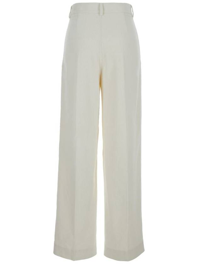 White High-Waist Pants With Pences In Cotton Blend Woman - TOTEME - BALAAN 2