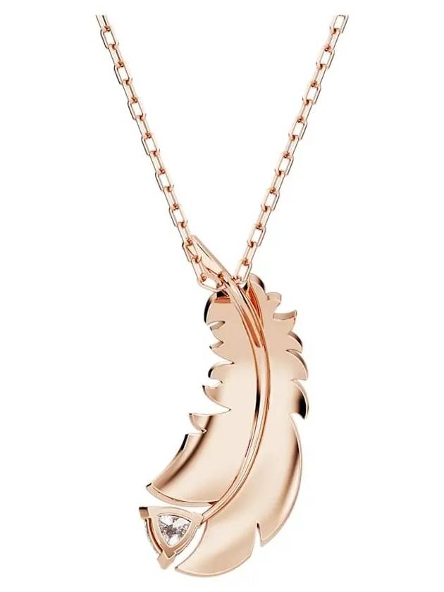 Idyllia Nice Feather Pendant Necklace Rose Gold - SWAROVSKI - BALAAN 6