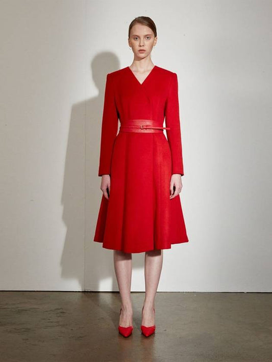 Cashmere Non Collar Coat Red - DEFEMME - BALAAN 2