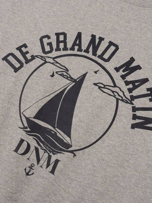 V Heavy Sweat Yacht Sweatshirt Melange Grey - DE GRAND MATIN - BALAAN 5