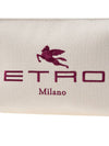 Embroidered Logo Clutch Bag Beige - ETRO - BALAAN 7