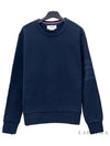 4 Bar Tonal Crew Neck Sweatshirt Navy - THOM BROWNE - BALAAN.