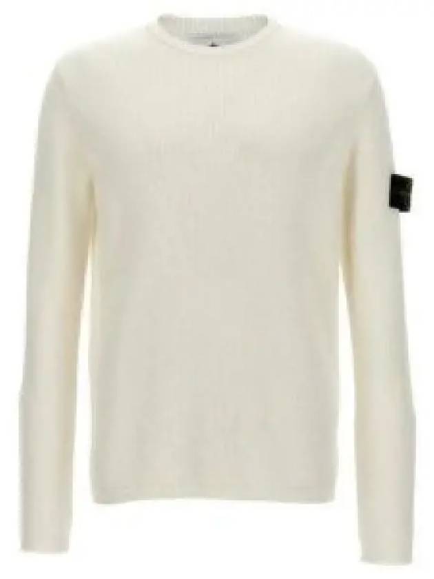 Wappen Patch Crew Neck Knit Top White - STONE ISLAND - BALAAN 2