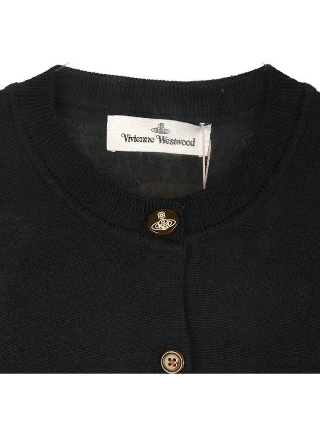 Bea Embroidered Logo Cardigan Black - VIVIENNE WESTWOOD - BALAAN 4